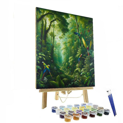 Verdant Rainforest Tranquility Paint By Color