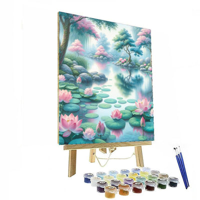 Tranquil Zen Lotus Pond Paint By Numbers Art