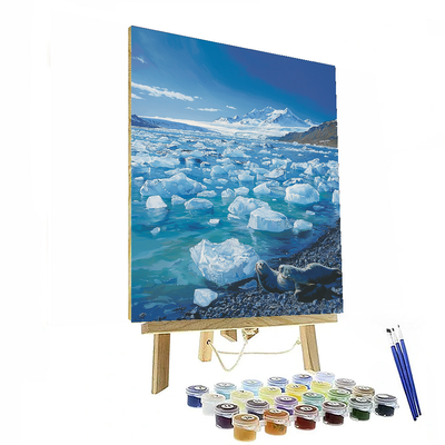 Jokulsarlon Glacier Lagoon - South Iceland Numbered Painting Kits