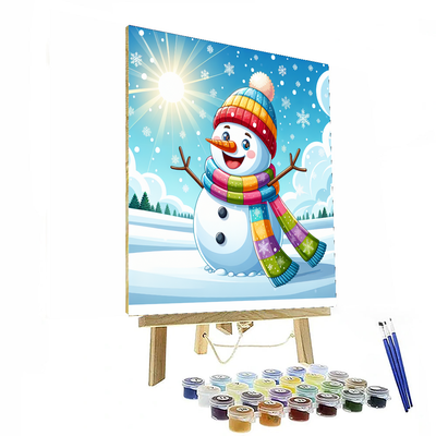 Friendly Snowman Paint By Numbers Art