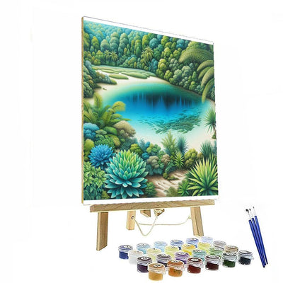 Tropical Lagoon Oasis DIY Paint By Numbers