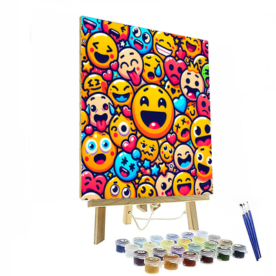 Funny Face Emoji Adventure Painting Number Kit