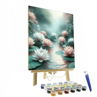 Harmonious Lotus Garden Painting Number Kit