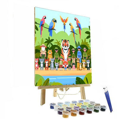 Safari Expedition With Jungle Animals Paint By Number