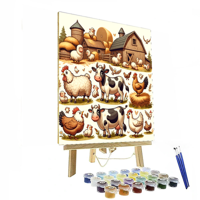 Whimsical Farmyard Friends Paint By Color