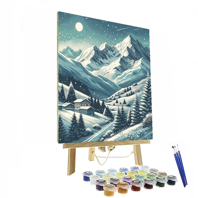 Winter's Alpine Glow Numbered Painting Kits