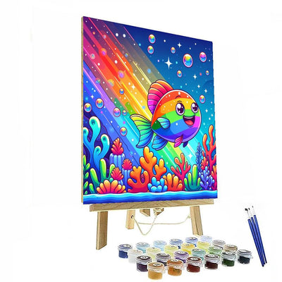 Curious Rainbow Fish DIY Paint By Numbers