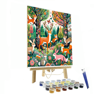 Cheerful Woodland Adventure Paint By Number