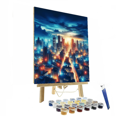 Cityscape In Twilight Painting By Numbers Kit