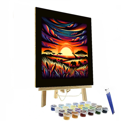 Sunset Safari Adventure Paint By Color