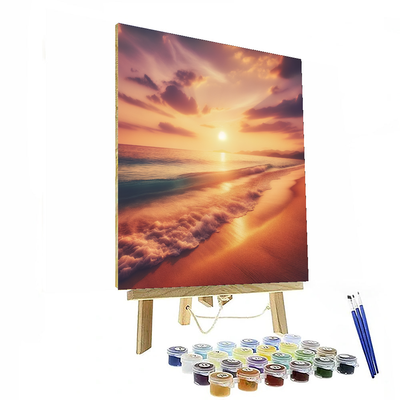 Vibrant Sunset Beach Scene Paint By Numbers Kits