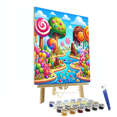 Whimsical Candy Adventure Painting Number Kit