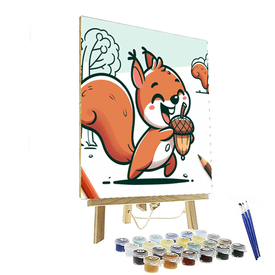 Energetic Squirrel Paint By Numbers Art