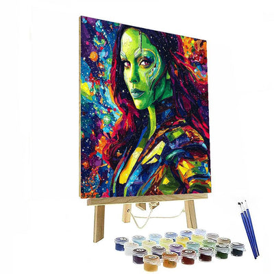 Zoe Saldana: The Cosmic Dance Of Gamora Paint By Color