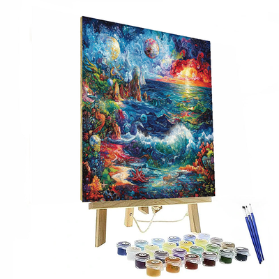 Frida Kahlo Inspired Mythical Ocean's Edge  Paint By Numbers Kits