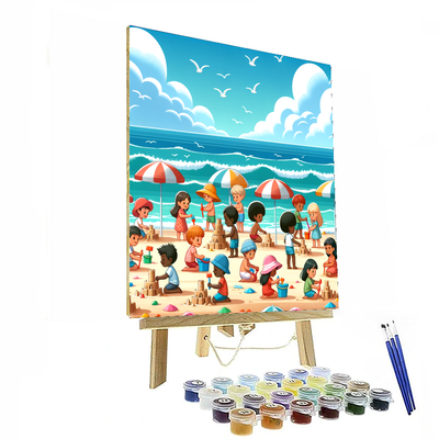 Cheerful Beach Adventure Numbered Painting Kits