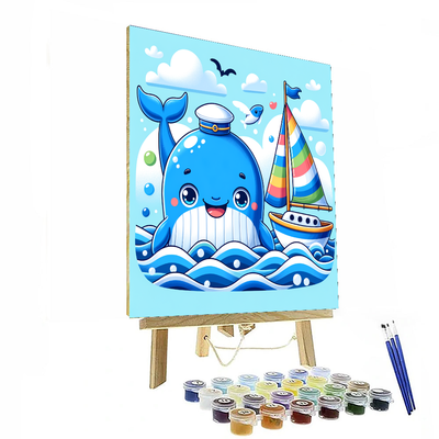 Sailing Adventure With Friendly Whale Painting By Numbers Kit