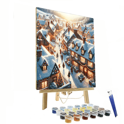 Festive Holiday Village DIY Paint By Numbers