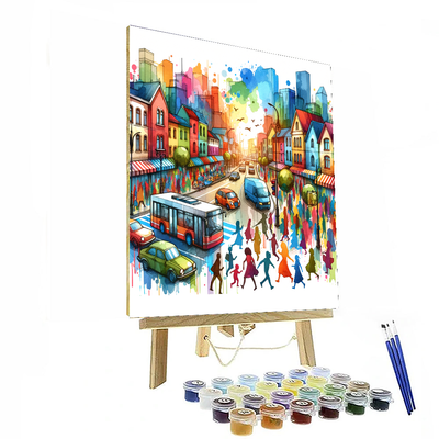 Bright And Busy City Life Paint By Numbers Kits