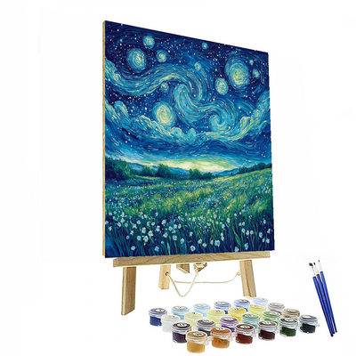 Vincent Van Gogh Inspired Starry Night Meadow  Paint By Numbers Kits