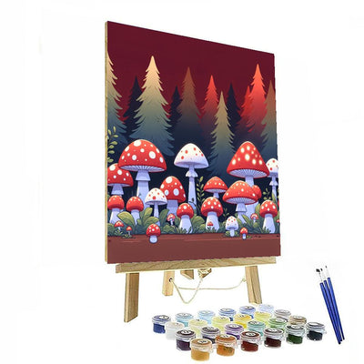 Twinkling Toadstools Paint By Numbers Art