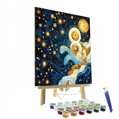 Gustav Klimt Inspired Celestial Beauty  Paint By Numbers Art