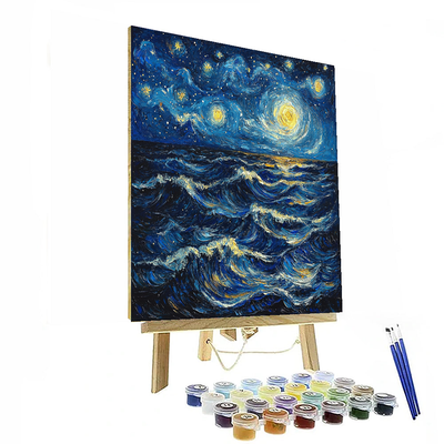 Vincent Van Gogh Inspired Starry Ocean  Paint By Numbers Art