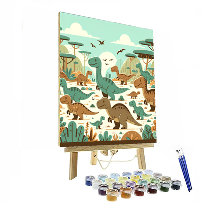 Adventure In Dinosaur Land DIY Paint By Numbers