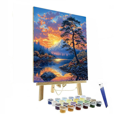 Katsushika Hokusai Inspired Hokusai's Majestic Sunset  Numbered Painting Kits