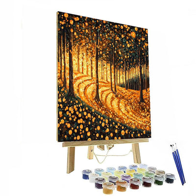 Gustav Klimt Inspired Klimt's Enchanted Grove  Numbered Painting Kits