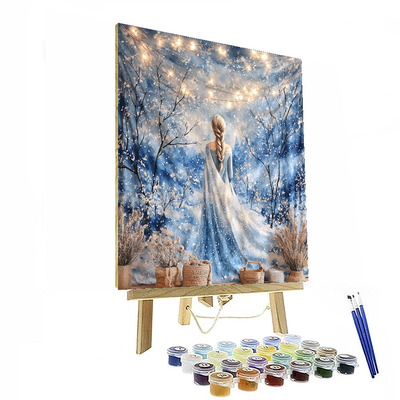 Frozen Elsa Sparkling Wall Tapestry - Disney Inspired Number Painting