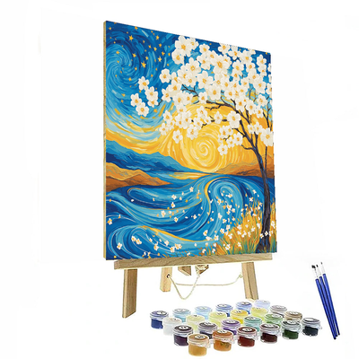 Vincent Van Gogh Inspired Starry Night Blossoms  Paint By Numbers Kits