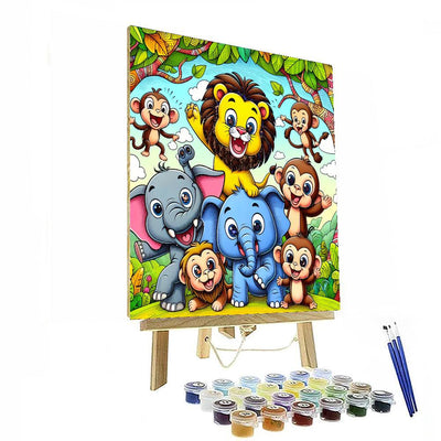 Colorful Jungle Jamboree Number Painting