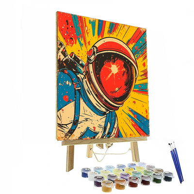 Roy Lichtenstein Inspired Lichtenstein's Astronaut Adventure  Paint By Numbers Art