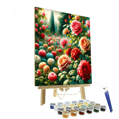 Radiant Rose Garden Paint By Numbers Art