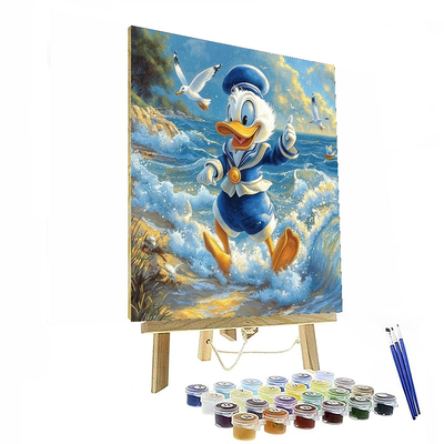 Donald Duck's Seaside Splash - Disney Inspired Paint By Number