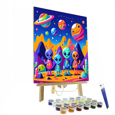 Friendly Alien Planet Painting By Numbers Kit