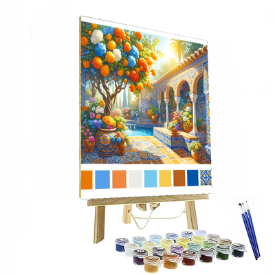 Sunny Mediterranean Haven Number Painting