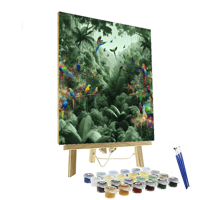 Exotic Rainforest Canopy Painting By Numbers Kit