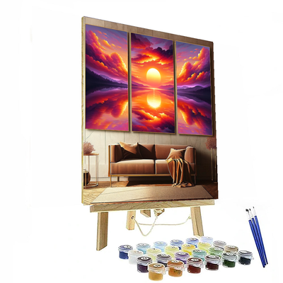 Sunset On The Water Painting Number Kit