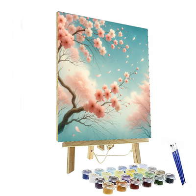 Under The Cherry Blossom Tree Painting Number Kit