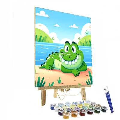 Colorful Crocodile Number Painting