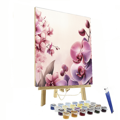 Elegant Orchid Blossoms Painting Number Kit