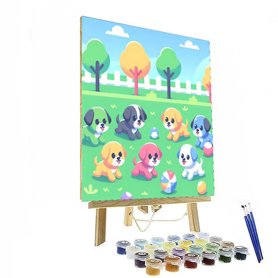 Puppy Playground Fun Painting Number Kit