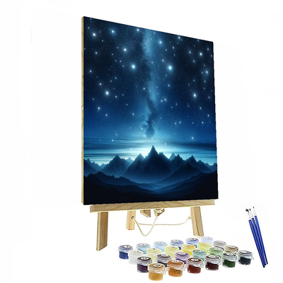 Starry Mountain Night Number Painting