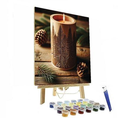 Whispering Pines Candle Holder Paint By Number