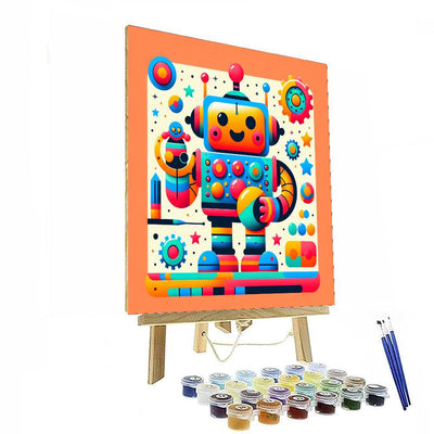 Lively Robot Paint By Numbers Art