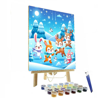 Winter Wonderland Animals Painting Number Kit