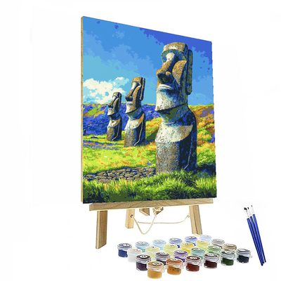 Moai Statues On Easter Island DIY Paint By Numbers