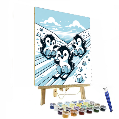 Friendly Penguin Playground Paint By Numbers